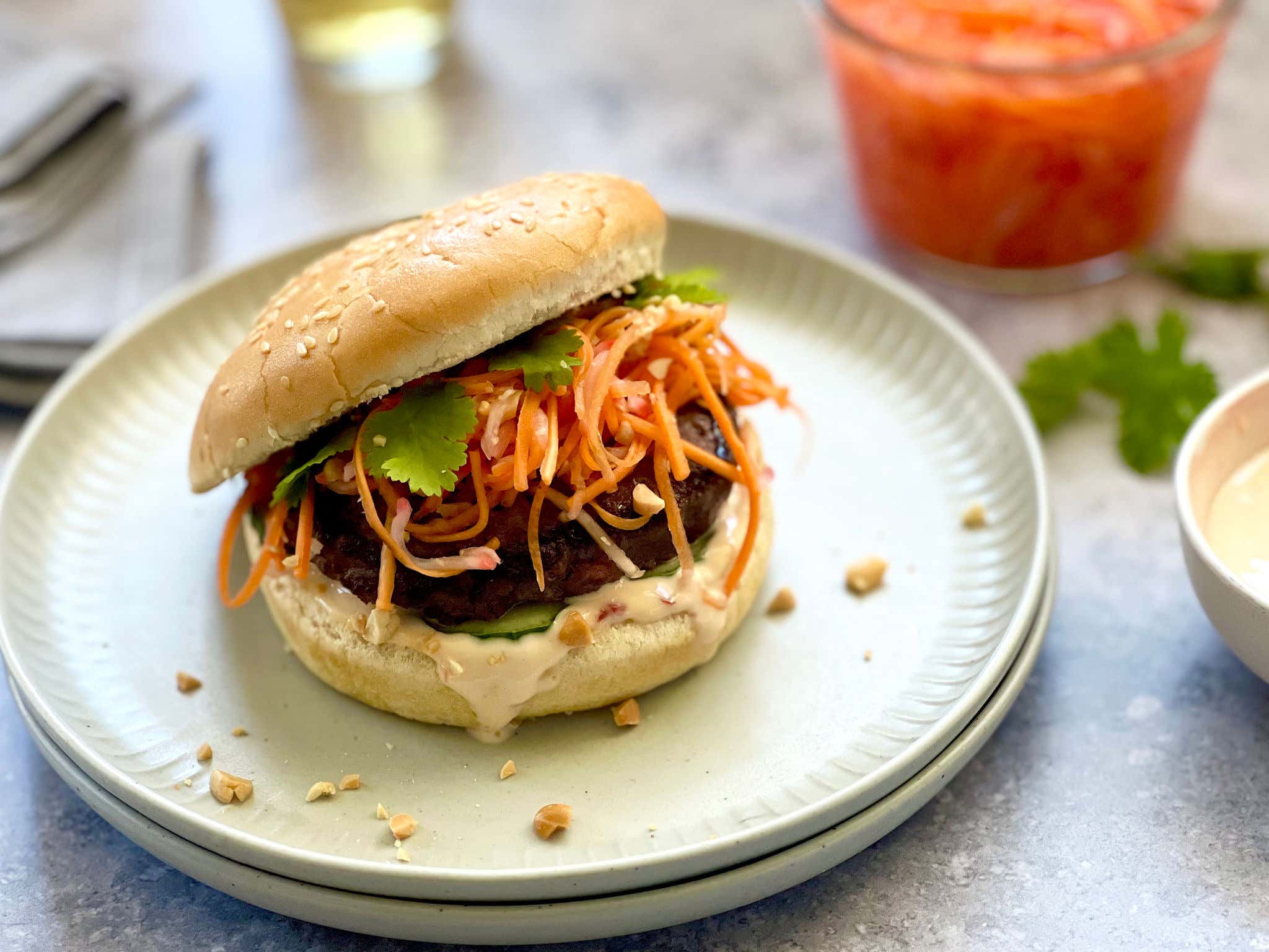Beef and Venison with Chilli and Lime Vietnamese Pickle Burgers