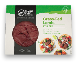 grass-fed lamb stir-fry packaging