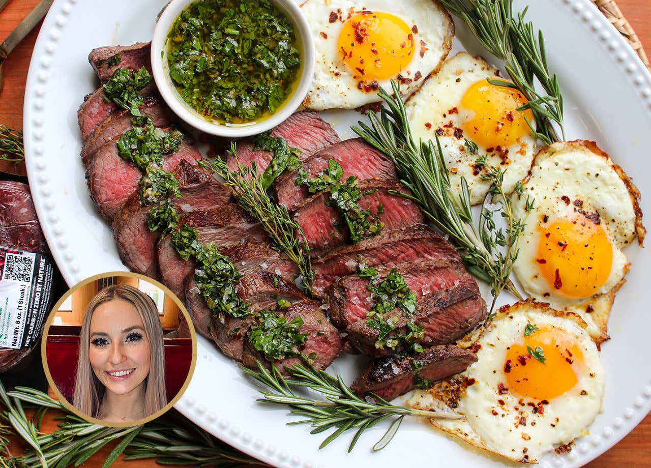 Top Sirloin Steak and Eggs with Italian Salsa Verde