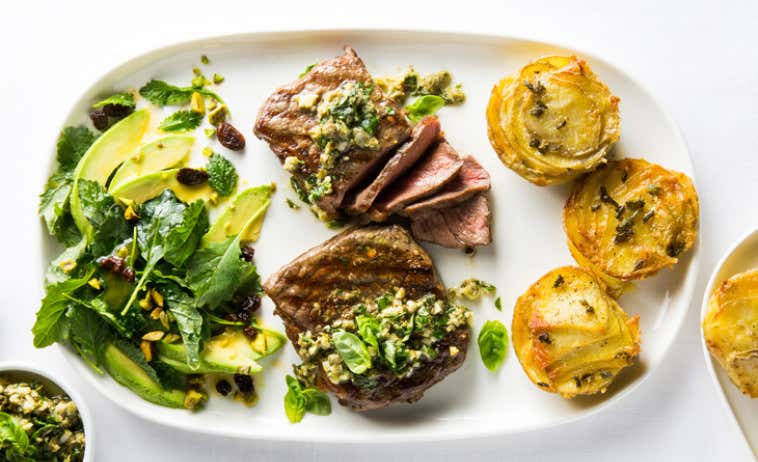 Beef New York Strip Steaks with Salsa