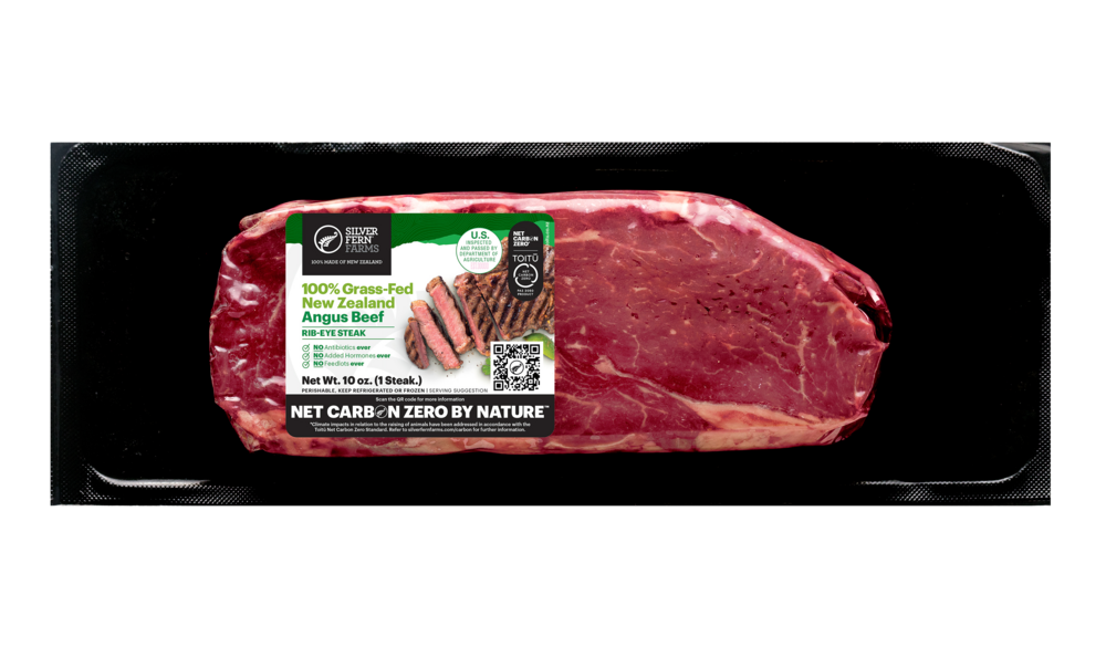 Net Carbon Zero Angus Beef Rib-Eye Steak
FOP Packaging Renders
