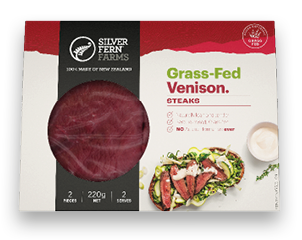 grass-fed venison steak packaging