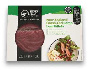 grass-fed lamb loin fillets packaging