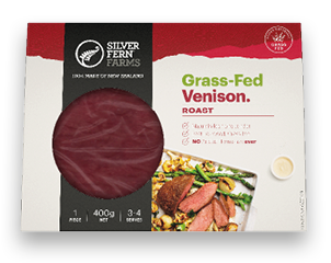 grass-fed venison roast packaging