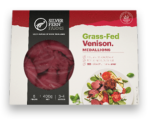 grass-fed venison medallions packaging