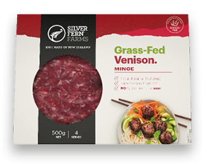 grass-fed venison mince packaging