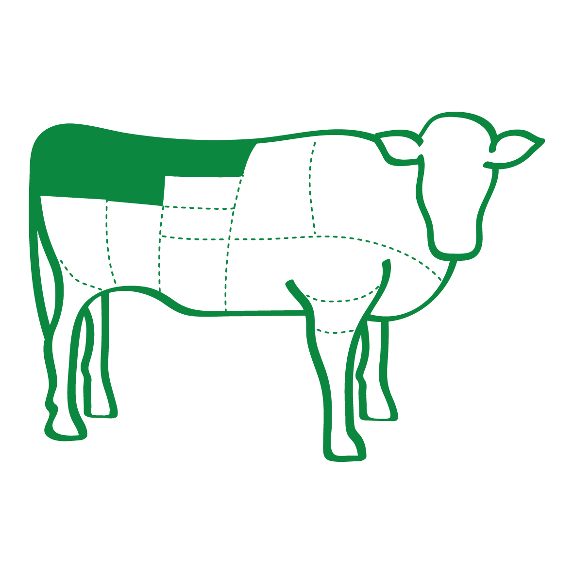an illustration of a beef carcass showing where medallions come from