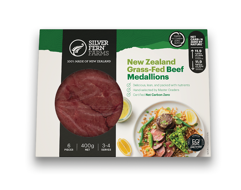 grass-fed beef medallions packaging