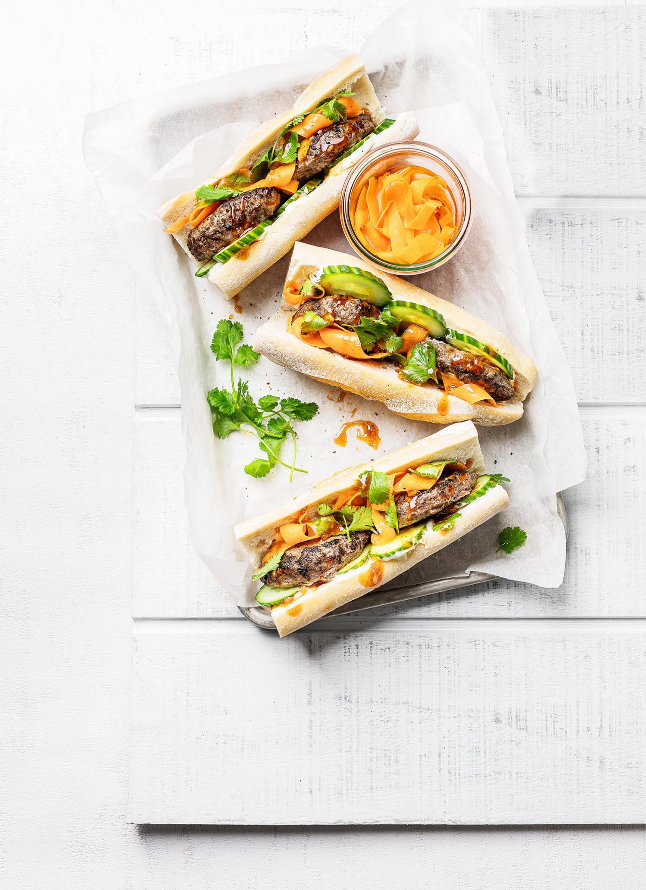 Beef and Venison Banh Mi Burgers