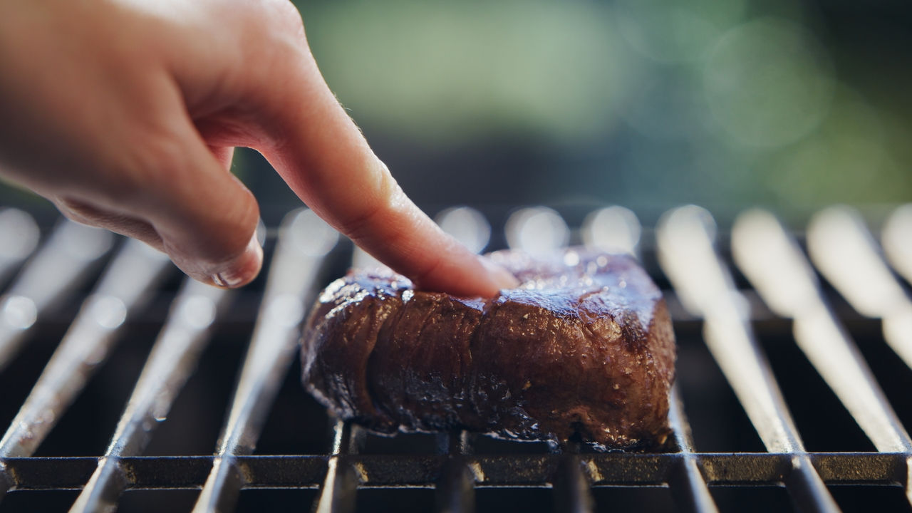 test your steak gently with your finger to get your desired finish