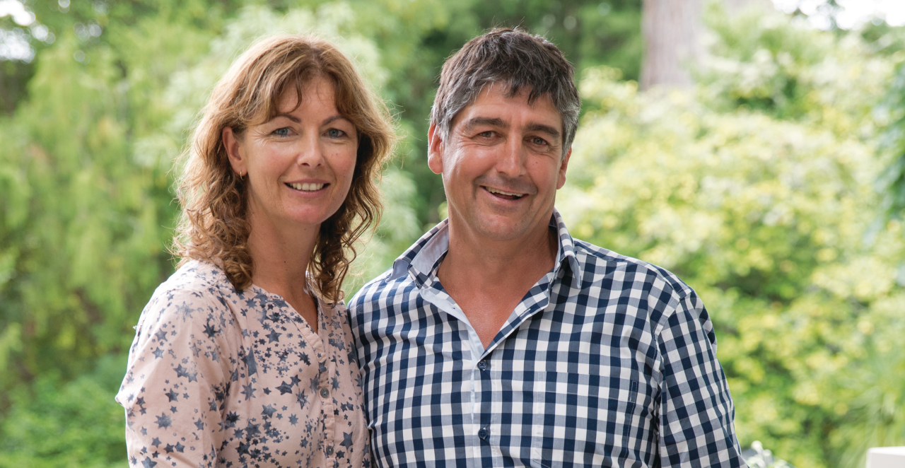 Farmers: Dan and Tam Jex-Blake outside in their garden