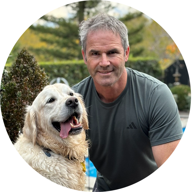 Alistair Martin and his pet dog